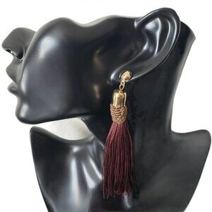 Fashion Jewelry Brown Gold Dangle Tassel Earrings